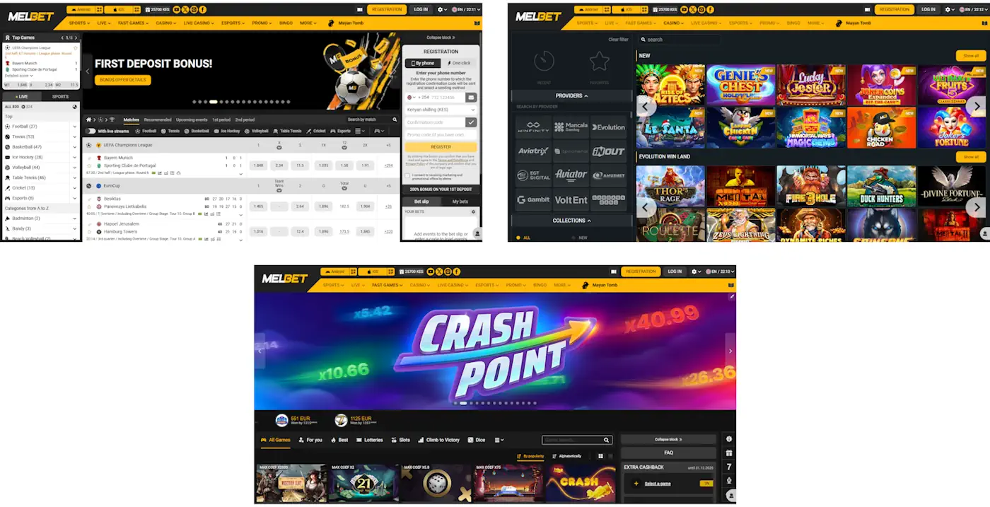 Melbet Sportsbook and Casino Screenshot